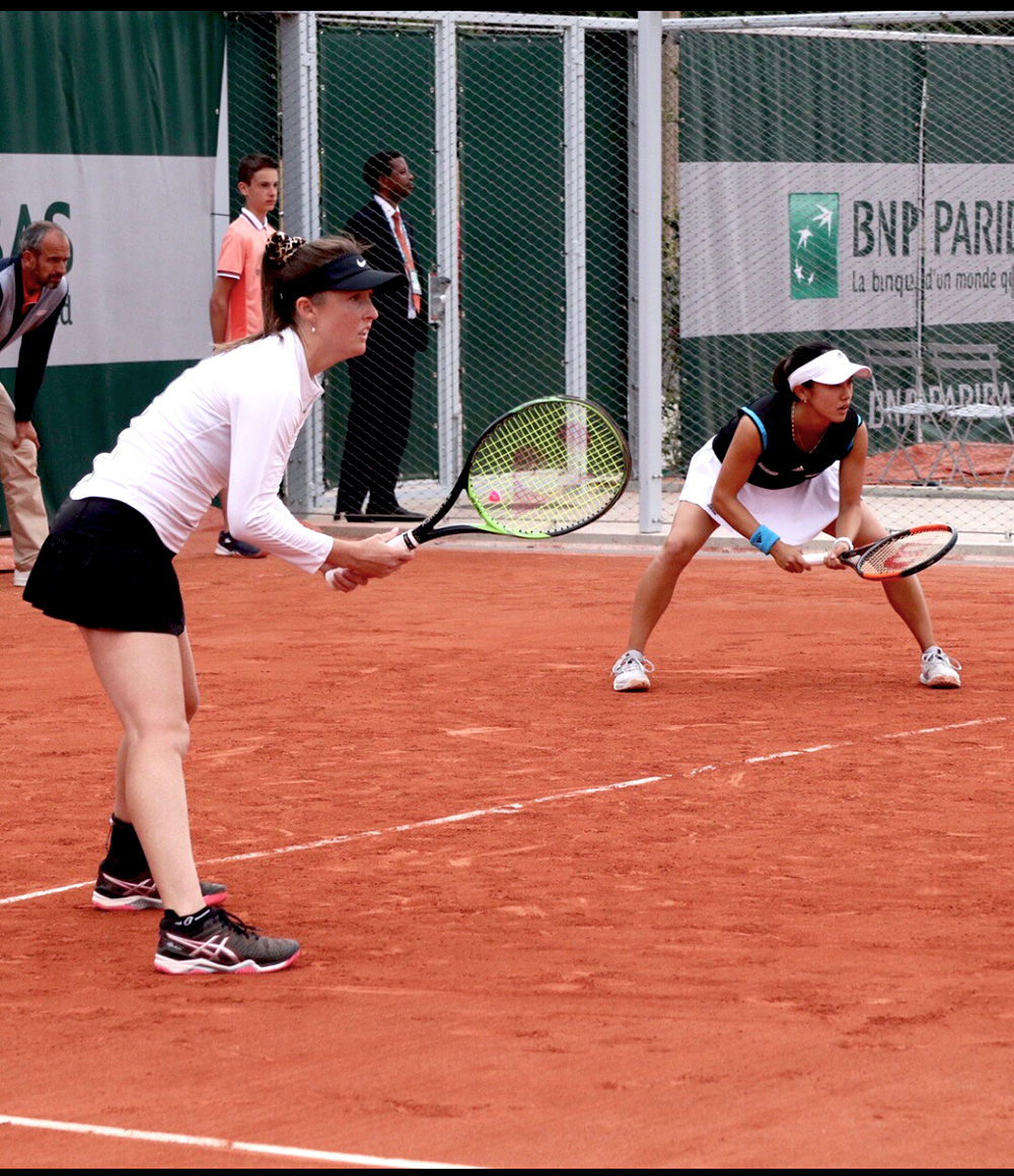 Storm Sanders in action on court