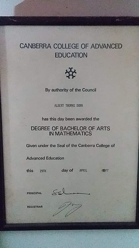 The graduation certificate from 1977